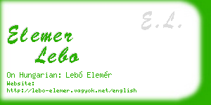 elemer lebo business card